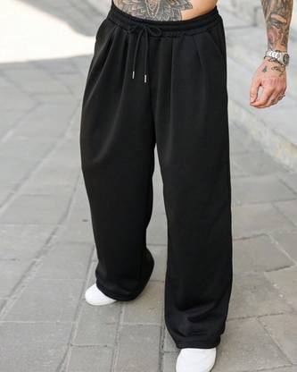 Cloth N Code Solid Men Black Track Pants