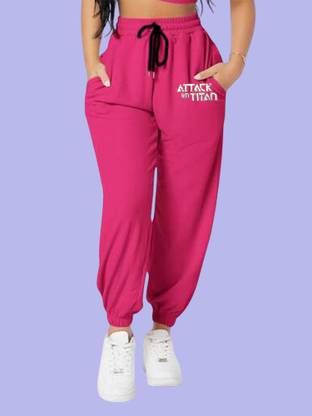 Tabadtod Solid Women Pink Track Pants