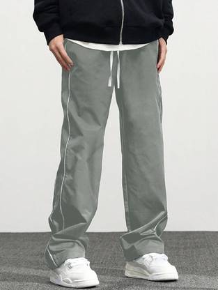 Rajovati Solid Men Silver Track Pants