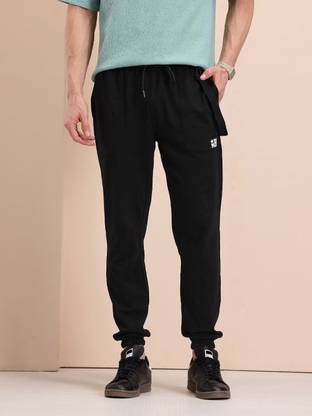 Mast & Harbour Solid Men Black Track Pants