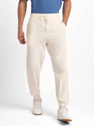 NOBERO Solid Men White Track Pants