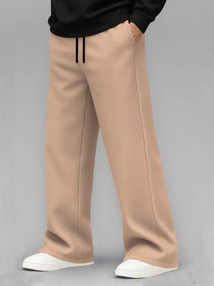 TRIPR Solid Men Beige Track Pants