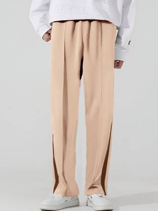 Jump Cuts Striped Men Beige, Brown Track Pants