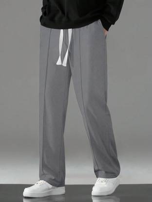 KAJARU Solid Men Grey Track Pants