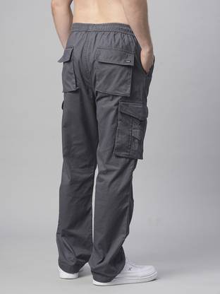 Pronk Solid Men Grey Track Pants