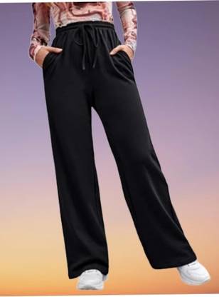 MAYGYQ Solid Women Black Track Pants