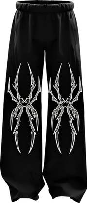 Genrexity Printed Men Black Track Pants