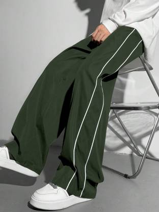Rajovati Striped Men Dark Green Track Pants