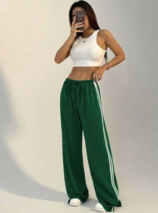 MISKIS Solid Women Dark Green Track Pants