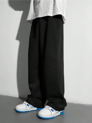 KOTTY Solid Men Black Track Pants