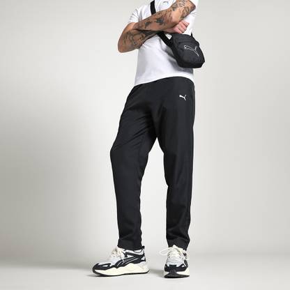 PUMA Solid Men Black Track Pants