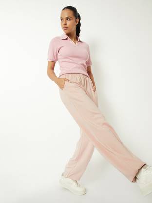 MAX Solid Women Pink Track Pants