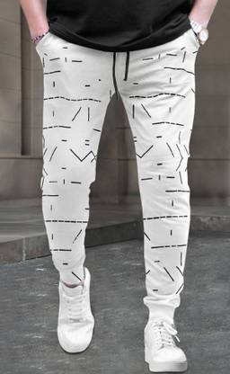 TRIPR Solid Men White Track Pants