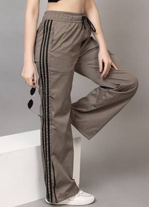 BAYSTREET Solid, Striped Women Brown Track Pants