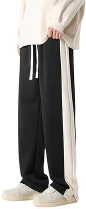 MACK JONNEY Colorblock Men Black Track Pants
