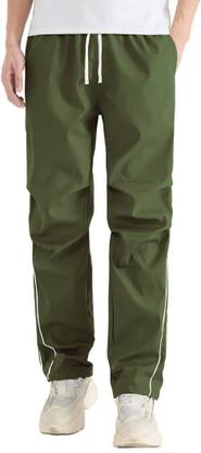 Rajovati Solid Men Dark Green Track Pants