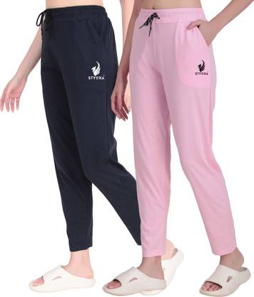 STYOXA Printed Women Dark Blue, Pink Track Pants