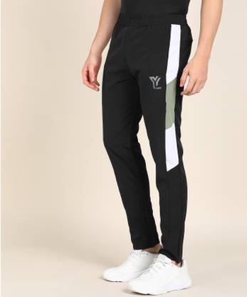 YHQ Solid Men Black Track Pants