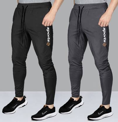 AVOLT Solid Men Black, Grey Track Pants