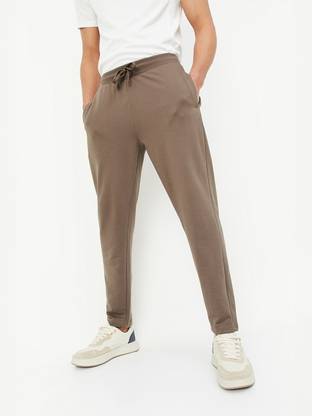 MAX Solid Men Grey Track Pants