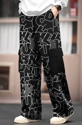 TRIPR Printed Men Black Track Pants