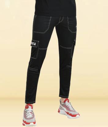 mevan Solid Men Black Track Pants