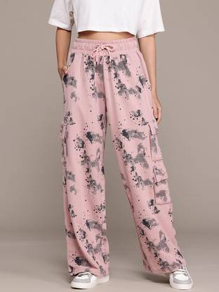Roadster Solid Women Pink Track Pants