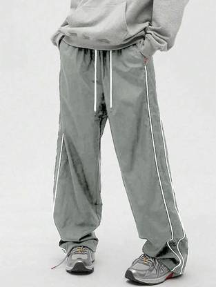 Rajovati Striped Men Silver Track Pants