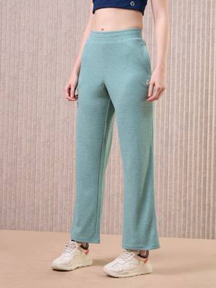 TECHNOSPORT Solid Women Green Track Pants