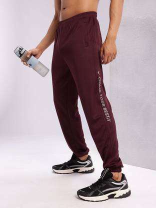 HRX by Hrithik Roshan Solid Men Maroon Track Pants