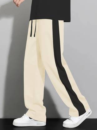 KAJARU Solid Men Beige Track Pants