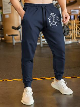 VCANEE Solid Men Blue Track Pants