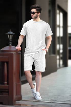 TRIPR Men Printed White Night Suit Set