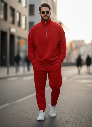 MACK JONNEY Solid Men Track Suit