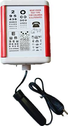 Eagle Eye Products EEP® || Red Near Vision Test Chart Drum || LED Light || Multiple Test Types Trail Frame