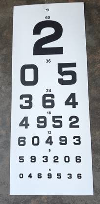 Eagle Eye Products EEP® || Professional Snellen Eye Test Chart || Numbers Format || 6-60 Markings Trail Frame