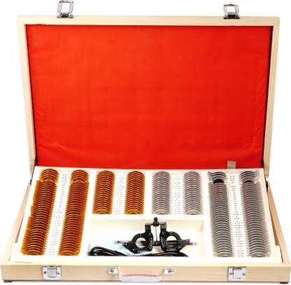 care vision Trail Lens Set Golden & Silver | Eye Testing Box with Adjustable & Lightweight Trail Frame