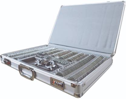 104-Piece Optical Trial Lens Set In Metal Rim & Aluminum Case - For Optometry & Eye Exams