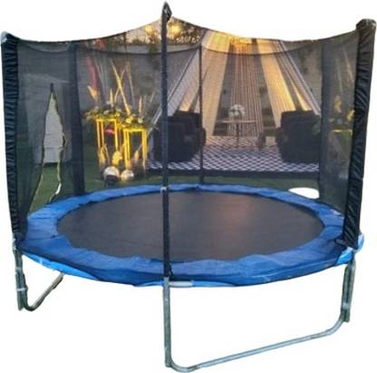 PartyCraz Trampoline Park Indoor Outdoor for Kids Size 14ft X 14ft with Safety nets-Blue Trampoline