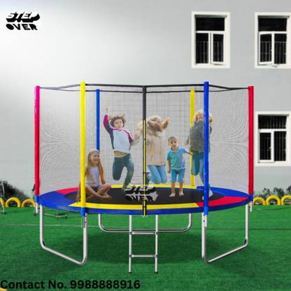 Step Over 10 ft trampoline with Safety Net and Jumping Mat