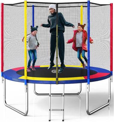 MAIGGA Trampoline with Safety Net | Indoor & Outdoor Exercise Fun -12Ft (Rainbow) Trampoline