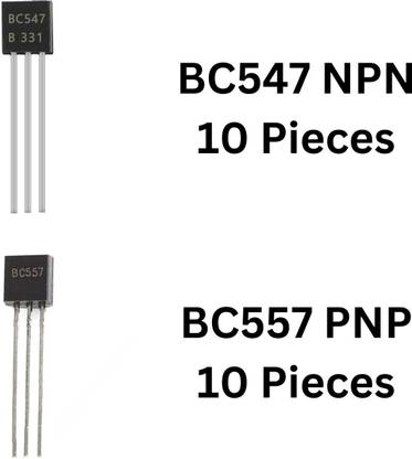 Charohm BC547 NPN Transistor and BC557 PNP Transistor 10 Each Pack of 20 NPN Transistor