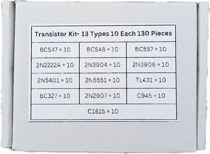 Charohm Transistor Kit TO-92 130 Pics 13 Type 10 Each Electronics Hobby Kit PNP Transistor