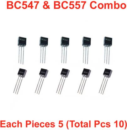 Elph BC 547 NPN transistors & BC 557 PNP transistors_Each Pieces 5 (Pack Of 10) NPN Transistor