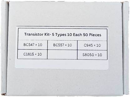 Charohm T5V10P 50 Pics 5 Types 10 Each Transistor BC547, BC557, C945, C1815, S8050 PNP Transistor