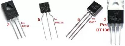 ARY&ASY 14 pcs combo (BD139,BC547,2N2222,BT136)power transistor NPN Transistor