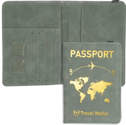 STORITE RFID Blocking PU Leather Travel Passport Holder Cover Travel Organizer