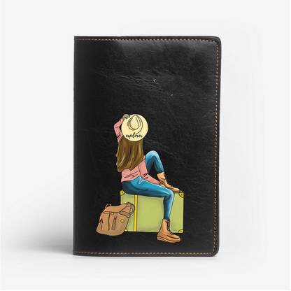 The Messy Corner Black Vegan Leather Unisex Passport Cover