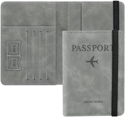 StealODeal Passport Holder Cover Wallet RFID Blocking PU Leather Travel Document Holder