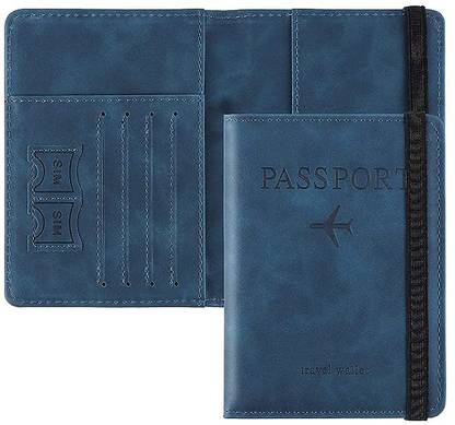 StealODeal Passport Holder Cover Wallet RFID Blocking PU Leather Travel Document Holder